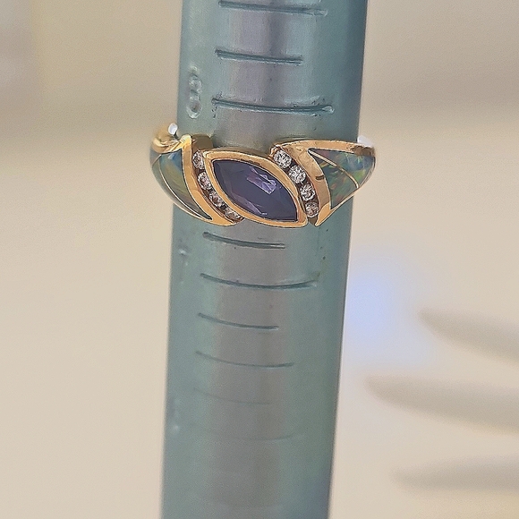 Opal and Tanzanite ring - Picture 10 of 11
